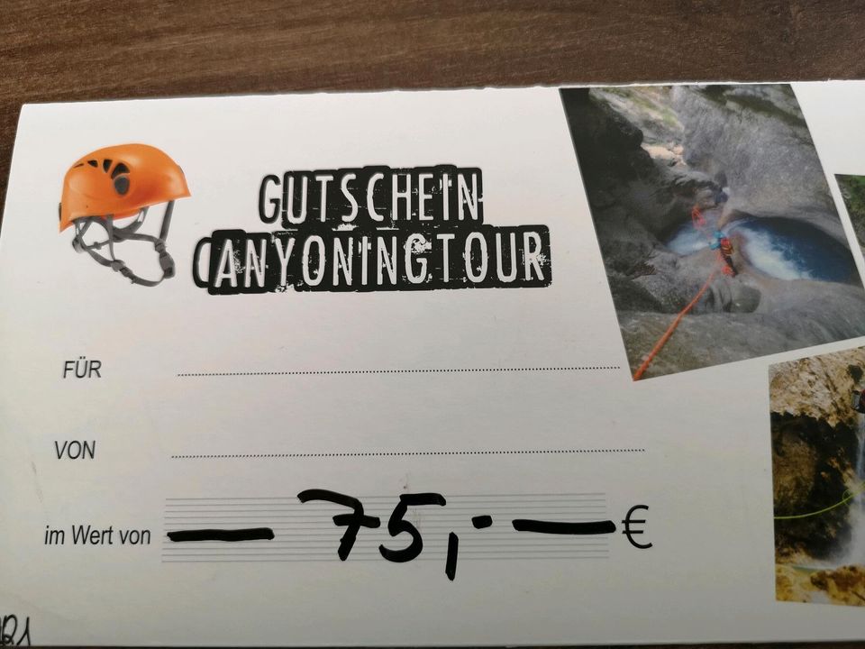 Canyoning Tour Ramsau wertgutschein 75 Euro in München