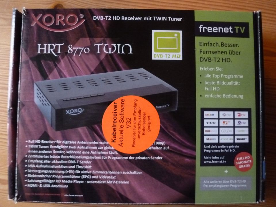 XORO HRT 8770 TWIN Tuner - DVB-T2 Full HD Receiver, USB Recording in Wolfsburg