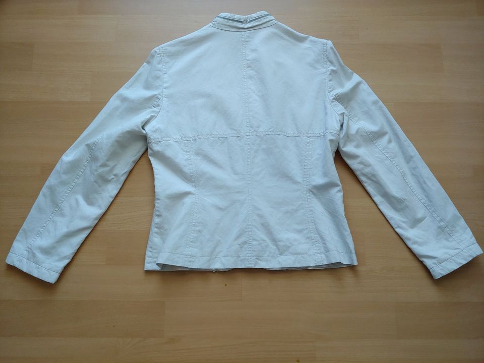 OUI * Blazer Jacke Gr. 40 beige Leinen Zierreißverschlüsse in Bernau