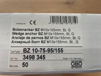 OBO Bettermann Bolzenanker BZ M10x155mm St, G BZ 10-75-95/155 Bayern - Hallstadt Vorschau