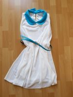 Tolles Sommerkleid Kragen und Gürtel weiß türkis Chiffon XS 34 Buchholz-Kleefeld - Hannover Groß Buchholz Vorschau