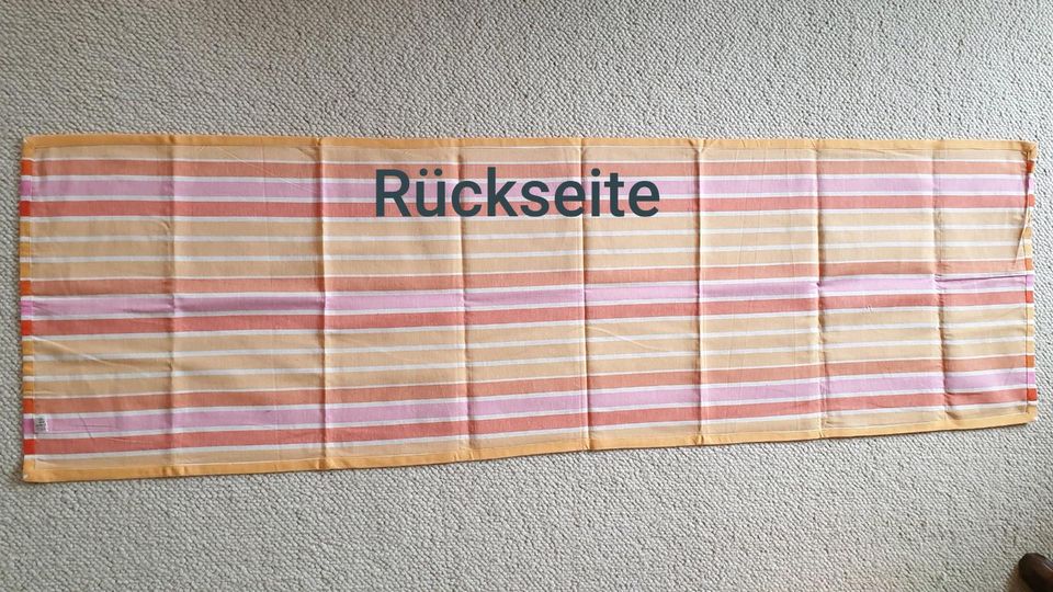 Tischdecke Tischläufer farbenfrohe Streifen Orange Rot Rosa Weiß in Celle