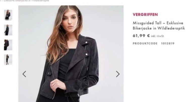 Asos missguided Bikerjacke, Lederjacke, leichte Jacke Gr. S in München