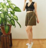 Pieces Mini Rock Leinen Khaki Knopfleiste Basic High Waist Sexy Bayern - Fürth Vorschau