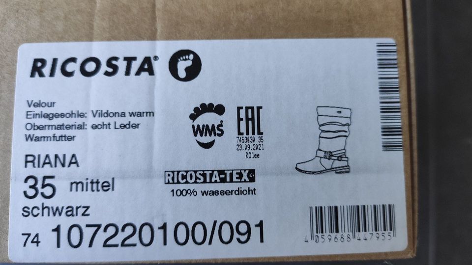 Winterstiefel Mädchen Warmfutter Gr. 35 Riana wasserdicht in Bietigheim-Bissingen