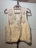 Weste Fell Perlen Strass Creme. Größe 40-44 Thüringen - Gotha Vorschau
