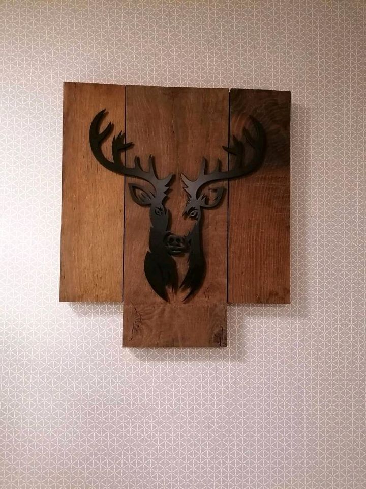 Wandbild Hirsch, Wanddeko alte Eiche in Geeste