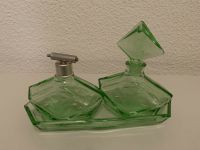 Deko, Glas Set für Parfüm, grünes geschliffenes Glas, 50er Jahre Lindenthal - Köln Lövenich Vorschau