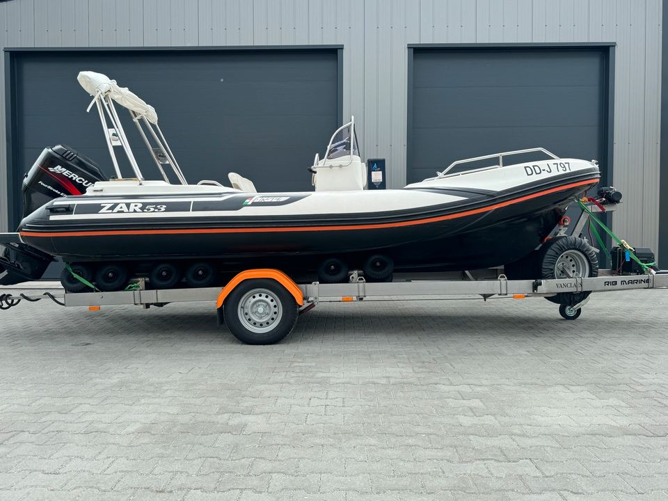 RIB ZAR 53 For-Sea Mercury 115 PS Vanclaes Trailer in Dresden