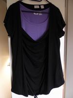 schwarzes T-Shirt mit Wasserfalleinsatz mit Top Gr. 44 Bayern - Erlabrunn Vorschau