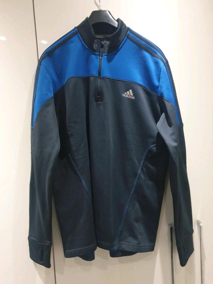 Adidas Fleecepullover,- Jacke, blau-grau, L in Haiger