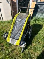 Thule Cougar I Fahrradanhänger grün Kiwi, Buggyset, Weberkupplung Brandenburg - Oberkrämer Vorschau