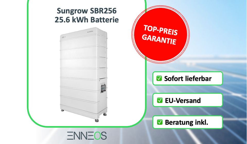 Sungrow SBR256 Hochspannungs-LFP Batterie 25.6 kWh 25,6 in Bünde