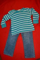 H&M Kinder Pulli türkis gestreift Set m Vögele Jeans blau 98/104 Thüringen - Wichtshausen Vorschau