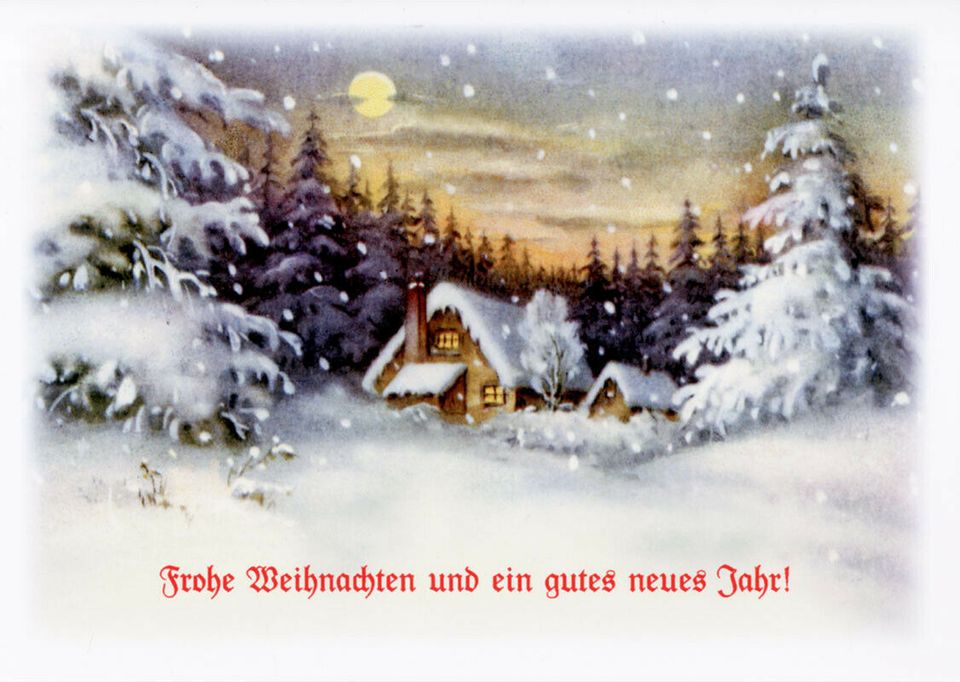 Nostalgische Postkartensatz Frohe Weihnachten VI, 8 Karten in Flöthe