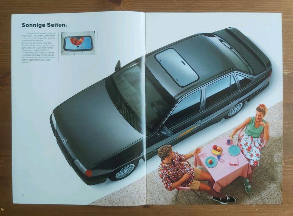 Prospekt original Opel Sonnendach z.B. Kadett E Omega A usw. 1989 in Hannover