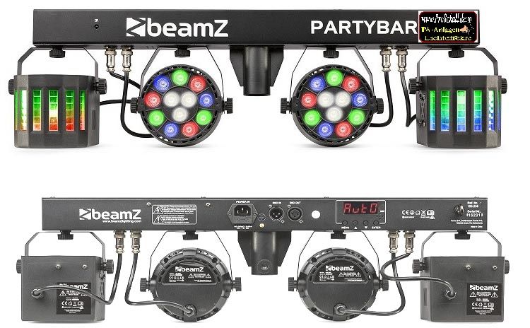 Partybar Lichteffekt mit 2x Derby + 2x PAR LEDs, Karaoke-Party in Groß-Rohrheim