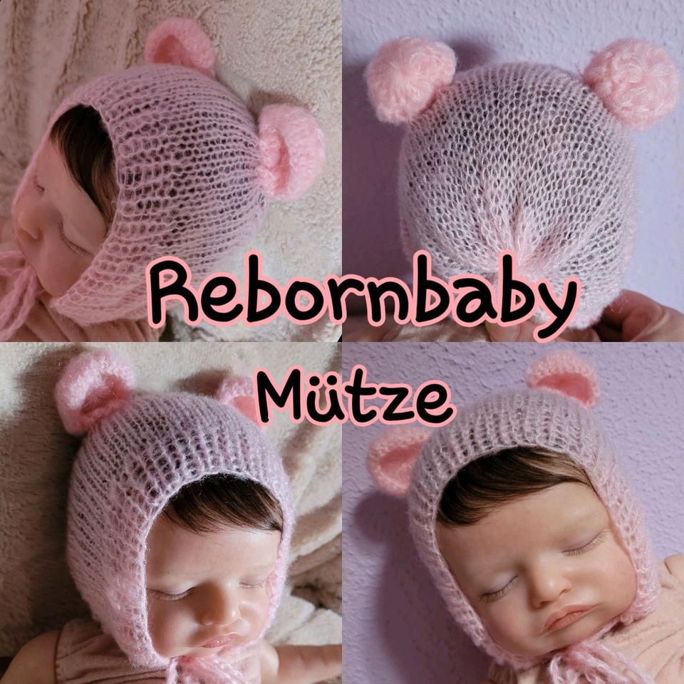 Reborn Baby Puppen Mütze,Schleife,Toddler,Kleidung 50,56,62,68,70 in Erfurt