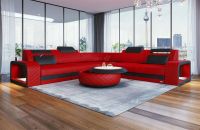 Luxus Ecksofa Foggia Leder L Form USB LED Sofa Designer Couch Berlin - Treptow Vorschau