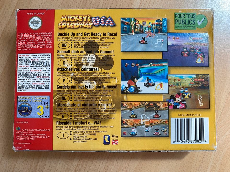 Mickeys Speedway USA in OVP + Anleitung für Nintendo 64 N64 in Laufach