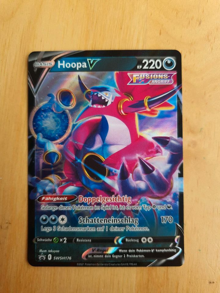 Pokemon Promo Holo V-Karte, "Hoopa V", dt., original in Steinhöring