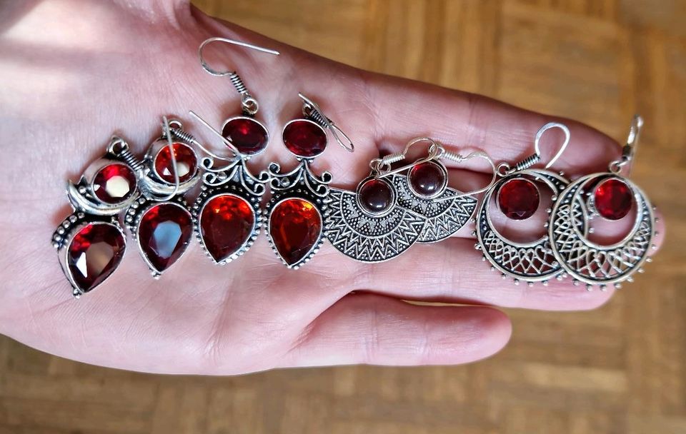 Ohrringe rot facettiert weinrot silber boho quarz ethno Mond neu in  Baden-Württemberg - Reutlingen | eBay Kleinanzeigen ist jetzt Kleinanzeigen