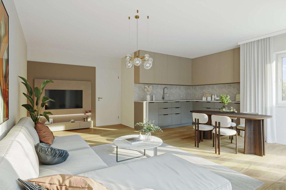 Neubau-Trudering: Moderne 3-Zi.-Wohnung mit schönem Garten in München