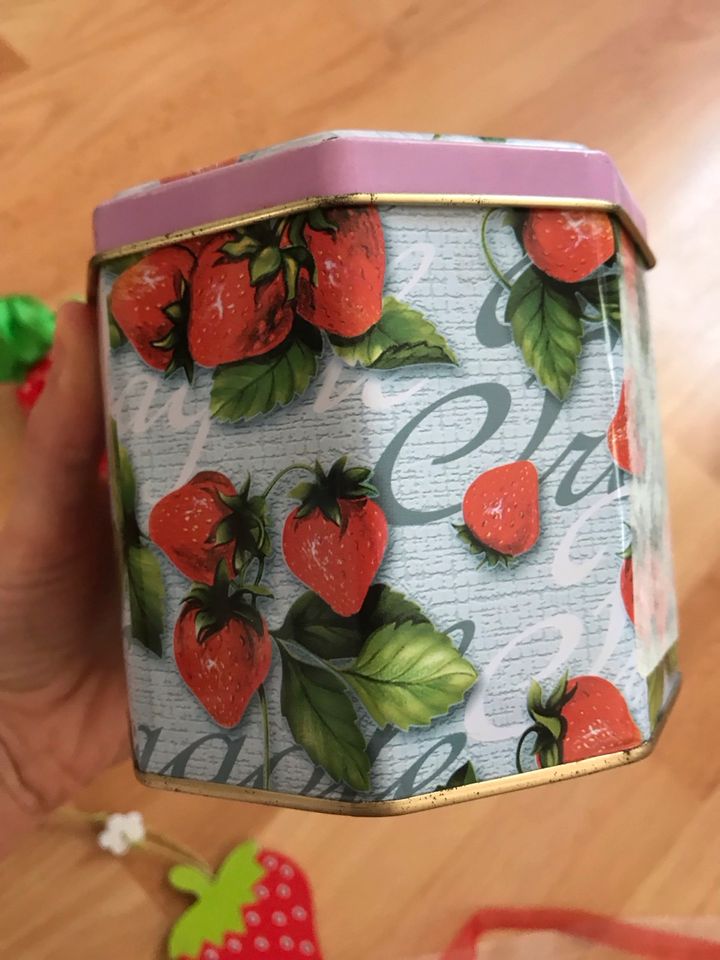 Erdbeeren Paket für Erdbeerfans Dose Deko Tasche Blechschild in Leipzig