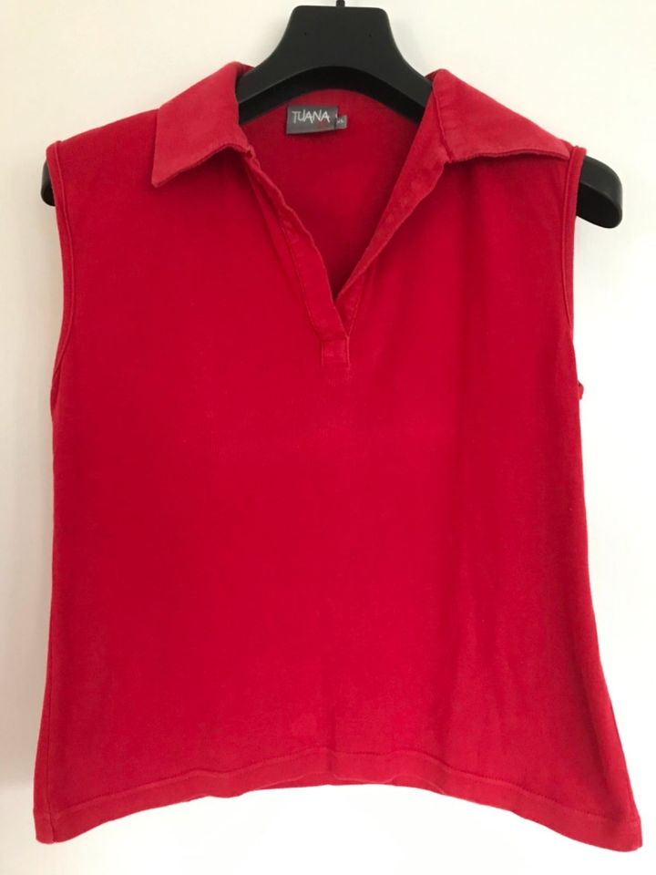 TUANA She ärmelloses T-Shirt mit Kragen Poloshirt rot Gr. XL in Altlußheim