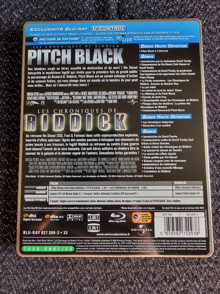 Pitch Black und Riddick - Blu-Ray Steelbook - FR Import - selten in Schenkelberg