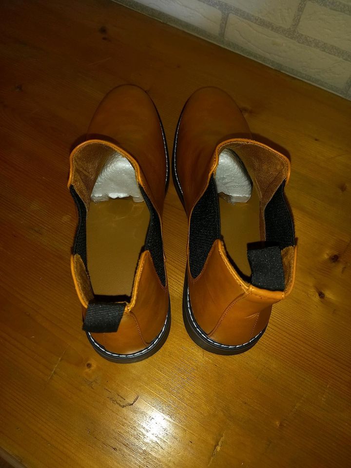 Herren- Schuhe ,Chelsea-Stiefel , Gr.45 , braun/cognac,  NEU in Löhne