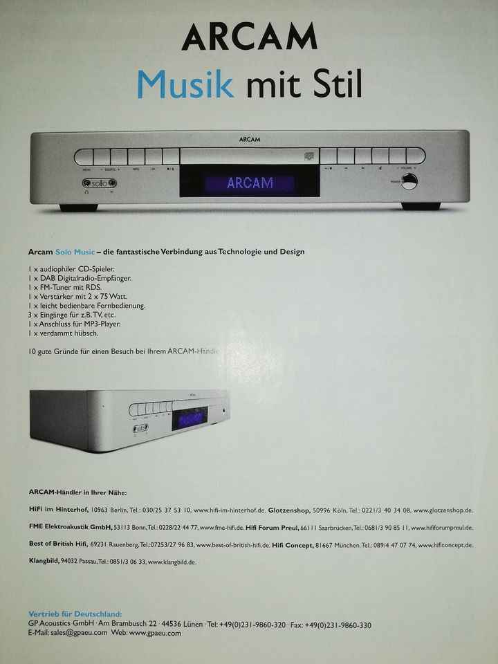 Arcam Solo Receiver CD-Player DAB/FM Tuner mit Fernbedienung in Essen