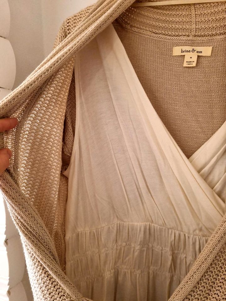 Cardingan Strickjacke Weste eingenähtes Top Beige Creme M 38 in Nürnberg (Mittelfr)