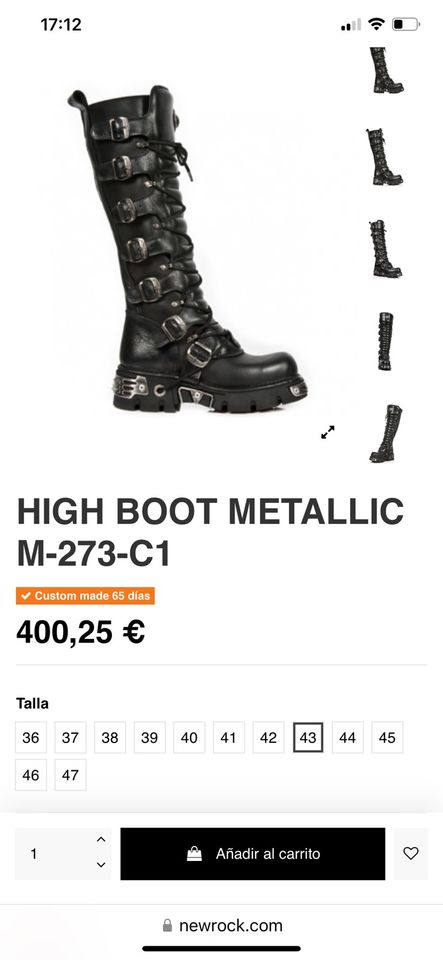 High Boot Metallic M-273-C1 New Rock schwarz neu 43 Punk Gothik in München