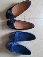 2 Ballerinas  Gr.38.Neuwertig. Wildleder-schwarz. Leder-blau. Bayern - Ochsenfurt Vorschau