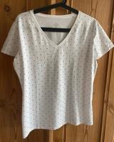 Basic T-Shirt weiß mit schwarzen Punkten Gr L neu Bayern - Egenhofen Vorschau