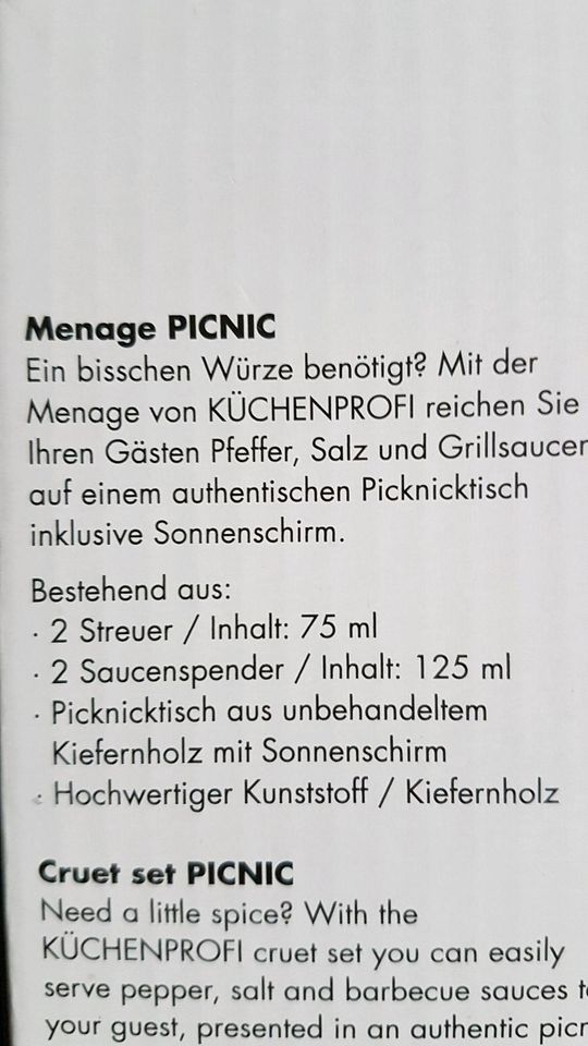 KÜCHENPROFI MENAGE PICNIC Set NEU in Osterrönfeld