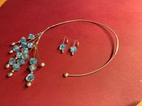 Halskette Silberreif mit türkisen Glassteinen + passende Ohrringe Bayern - Schwabhausen Vorschau