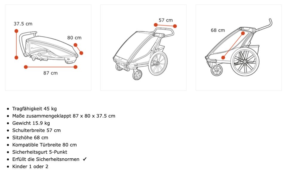 Thule Chariot Sport 2 Kinderanhänger Spectra Yellow 2023 #NEU in Grafenau