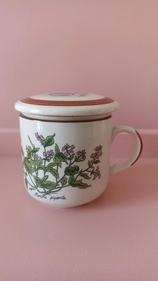 Vintage Teetasse Thymian Keramik Deckel sieb Englisch in Rostock