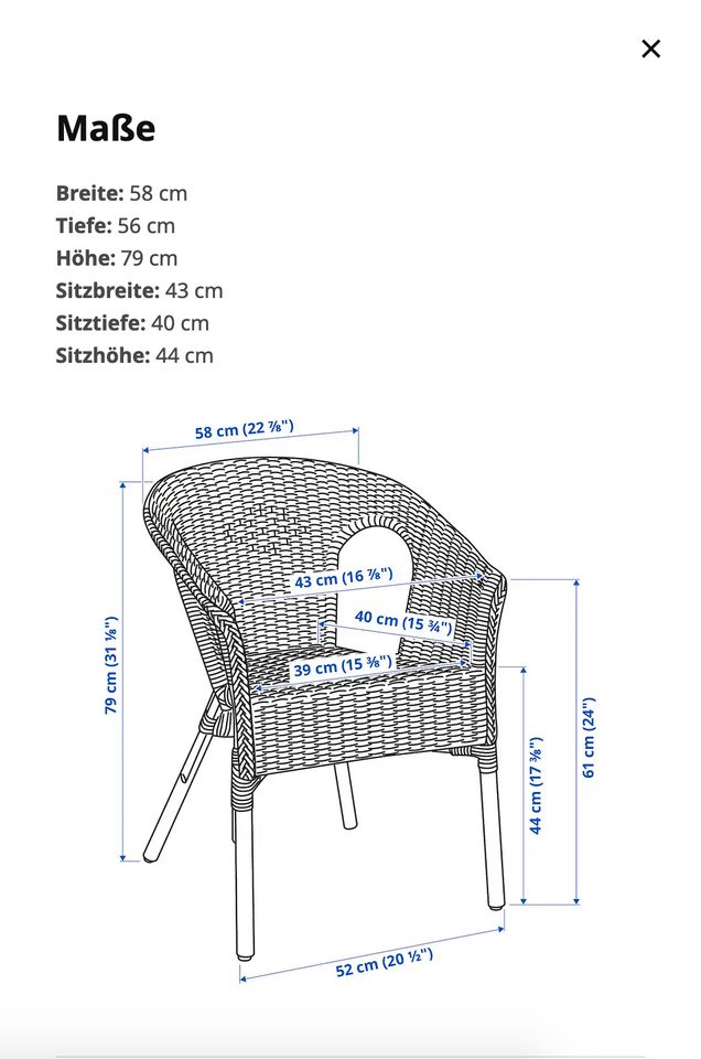Ikea Sessel Agen aus Rattan und Bambus in Berlin