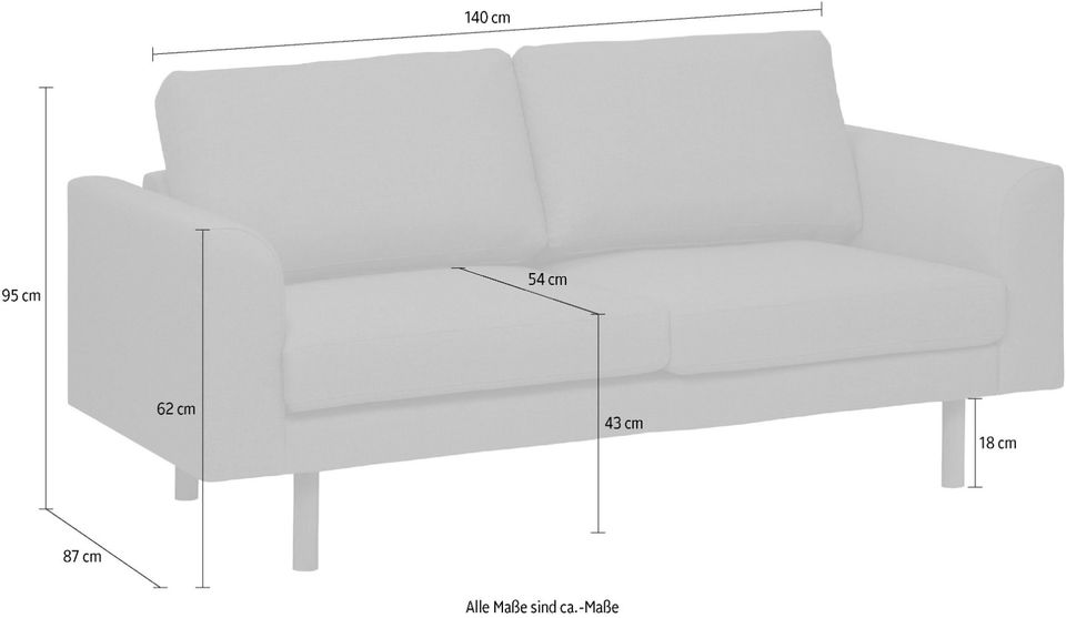 Modernes 2-Sitzer Sofa Fiona in Anthrazit, Couch Holzfüße Neu in Wolfsburg