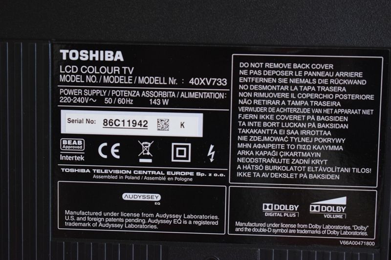 SRV2209WW , Toshiba 40XV733 Power Board in Kreuzau