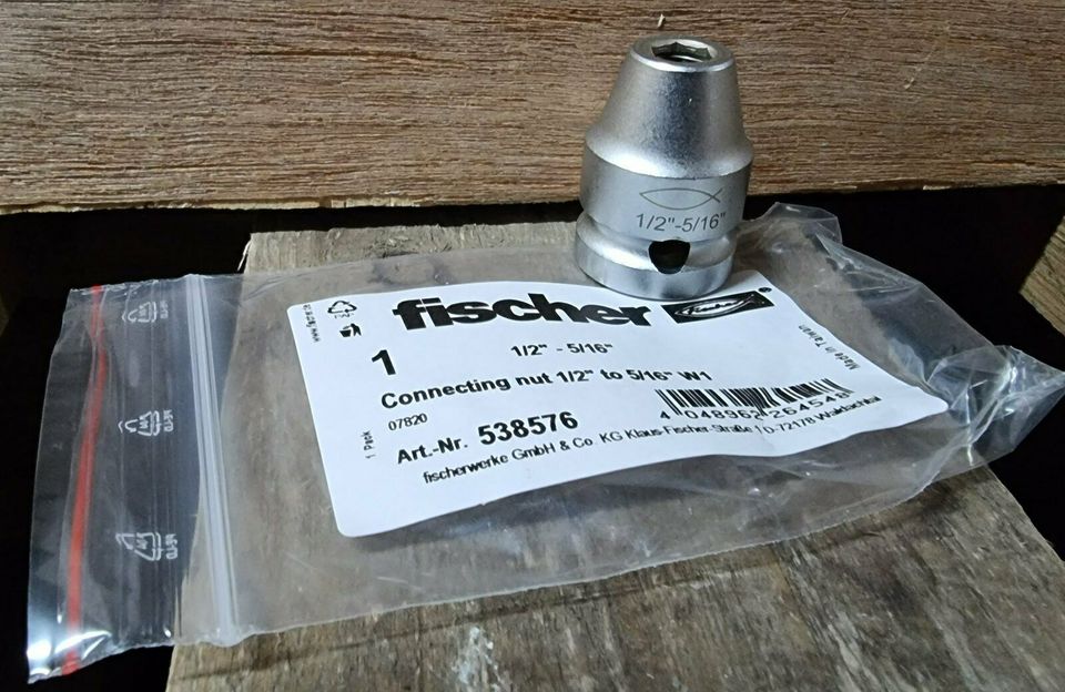 FISCHER - Reduzierstück 1/2" zu 5/16" + 1/4" Bitaufnahme Adapter in Petkus