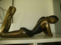 Figur, liegendes Mädchen, 70 cm, Art Deco Stil, Messing München - Maxvorstadt Vorschau