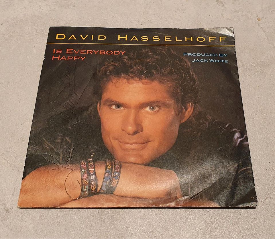 David Hasselhoff signierte Single Autogramm Schallplatte Vinyl in Paderborn