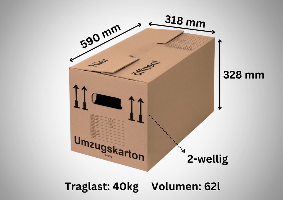 10x Profi Umzugskartons 40kg Traglast 62l Volumen in Neuenkirchen