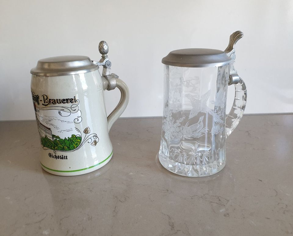 2x alter Bierkrug mit Zinndeckel Krug Glas Keramik in Leipzig - Nordwest |  eBay Kleinanzeigen ist jetzt Kleinanzeigen