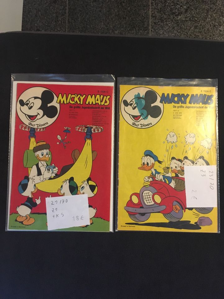 40 Micky Maus Hefte ab nr 1-33 von 1970 viele mit Klappseiten in Mecklenbeck