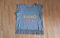 Sommer T-Shirt mit Print und Fransen, Gr. 146/152 Dresden - Dresden-Plauen Vorschau